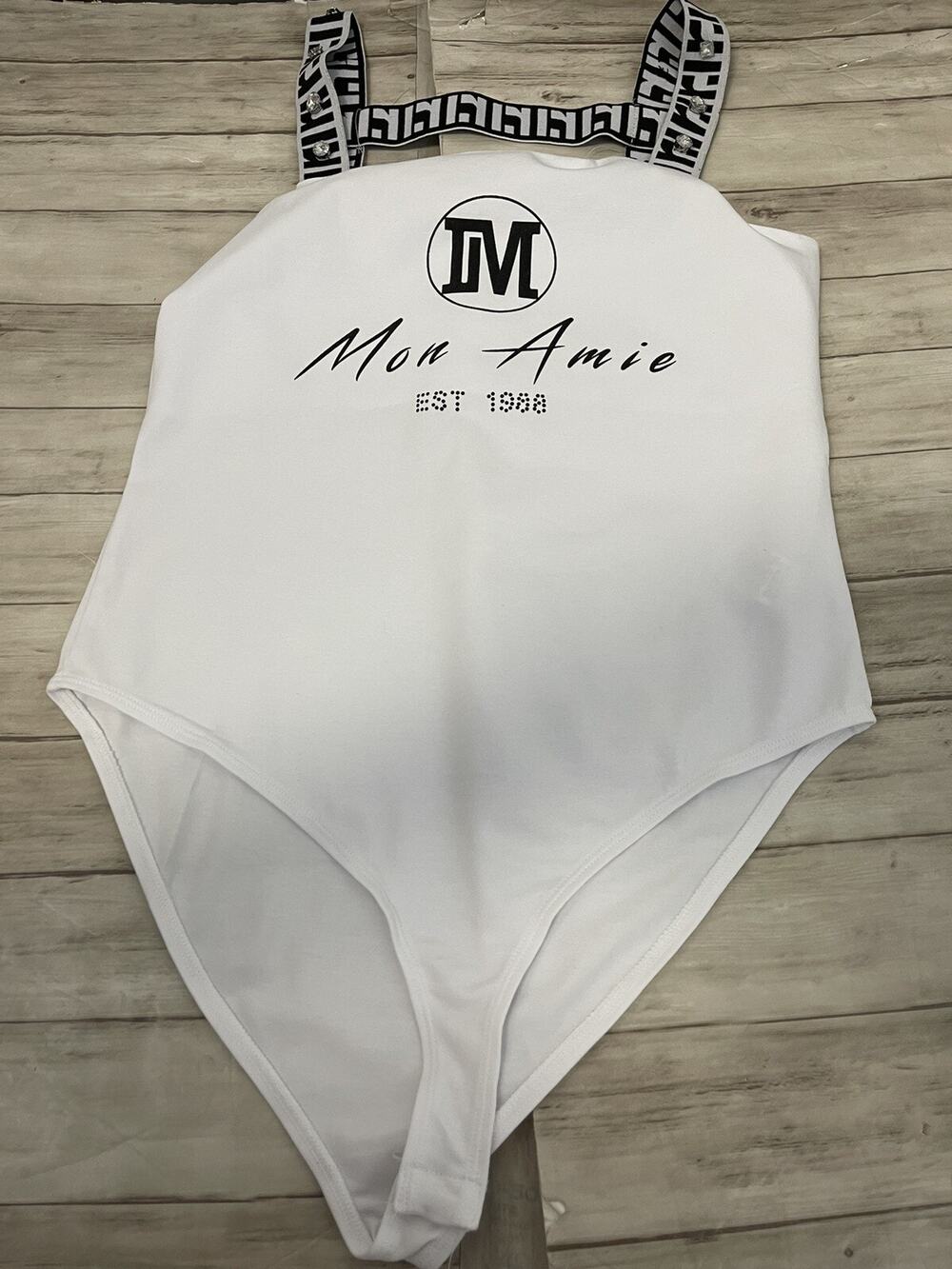 River Island Bodysuit Tank Top Womens 8 Shirt White Sleeveless Mon Amie UK12 N29
